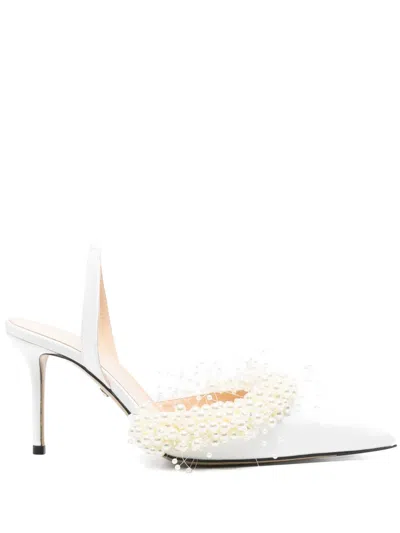 Mach&mach 80mm Embellished Pumps In White