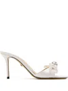 Mach&mach 85mm Bow-embellished Mules In White