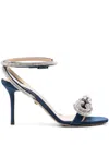 Mach&mach Double Bow Sandals Blue In Blue