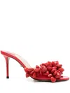 Mach&mach Red Puffy Heart Patent Mules In 红色