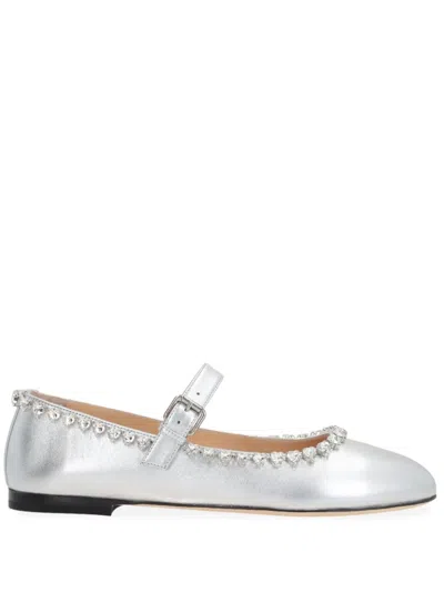 MACH&MACH AUDREY CRYSTAL-EMBELLISHED BALLET PUMPS