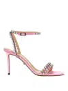 Mach&mach Audrey 95 Crystal Heart Satin Sandals In Nude & Neutrals