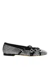 Mach&mach Crystal Net Square Toe Ballerinas With Straps 10mm By Mach