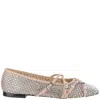MACH & MACH BALLET FLATS WITH CRYSTAL EMBELLISHMENT AND ADJUSTABLE LOOPS