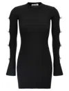 Mach&mach Cut-out Crystal Bow Dresses Black In Black