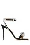 Mach&mach Black Double Bow 110 Sandals In Black