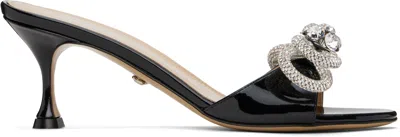 MACH&MACH BLACK DOUBLE BOW PATENT MULES
