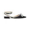 Mach&mach Black Double Bow Silk Ballerinas