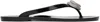Mach&mach Mach & Mach Black Rubber Double Heart Thong Flip Flops In Black