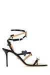 Mach&mach Heart Embellished Open Toe Sandals In Black
