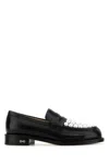 Mach&mach Mach & Mach Moccasin Flat Shoes With Pearl Embellishment In Black