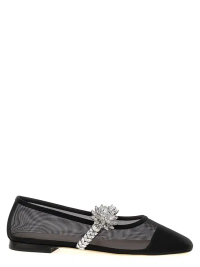 MACH&MACH BLACK LOTUS BALLET FLATS