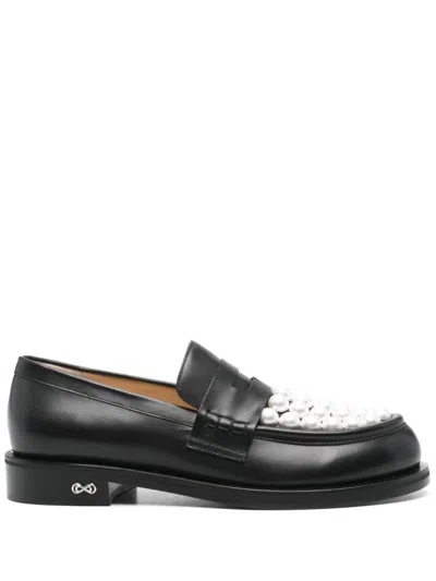 Mach & Mach Black Slip-on Flat Shoes