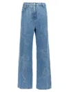 Mach&mach Mach & Mach 'crystal Ribbon Hot Fix' Jeans In Blue
