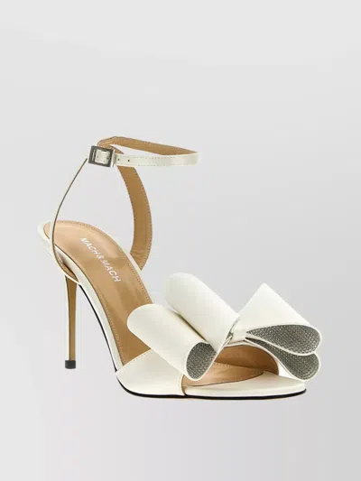 Mach & Mach Bow And Embellished Detail Stiletto Heel Sandals In White