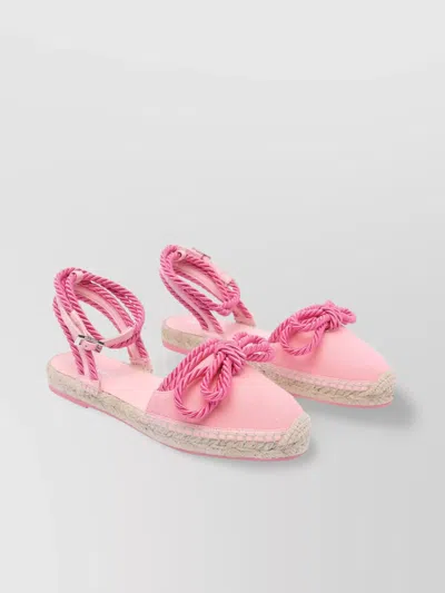 Mach&mach Bow Detail Fabric Espadrilles Rope In Pink