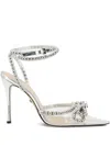 Mach&mach Stud Bow Clear Pvc High Heels Shoes In Silver
