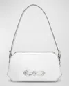 Mach&mach Bow Metallic Leather Shoulder Bag In Silver
