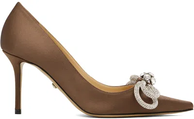 Mach&mach Brown Double Bow Satin Heels