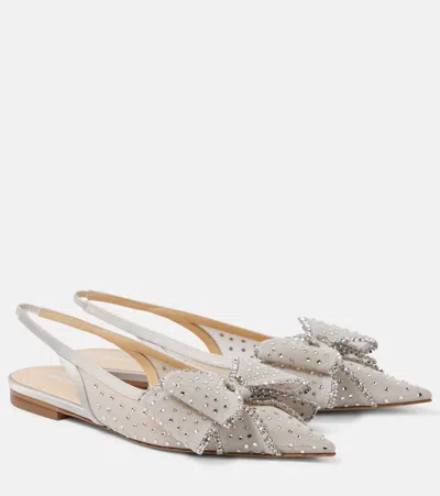 Mach&mach Cadeau Embellished Ballet Flats In Grey