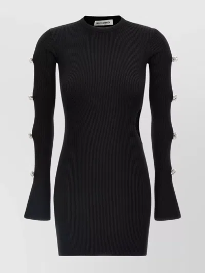 MACH&MACH CRYSTAL BOW CUT-OUT DRESS