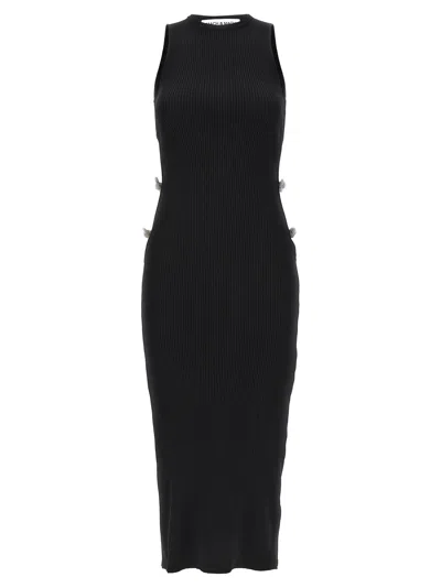 Mach & Mach Crystal Bow Dress Dresses Black