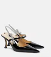 Mach&mach Mach & Mach Crystal Cube Patent Leather Shoe In Black