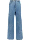 Mach&mach Mach & Mach 'crystal Ribbon Hot Fix' Jeans In Blue