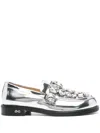 Mach&mach Crystal-embellished Loafers In 灰色