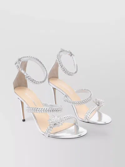 Mach&mach Crystal Embellished Metallic Stiletto Sandals