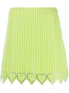 Mach&mach Crystal-embellished Scalloped Miniskirt In Green