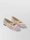Mach&mach Ballet Flats With Crystal Embellishment And Adjustable Loops