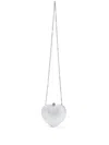 Mach&mach Women's Crystal Heart Hotfix Small Clutch In White