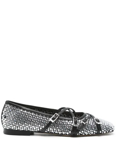 MACH&MACH CRYSTAL NET BALLET FLATS