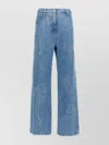 Mach&mach Mach & Mach 'crystal Ribbon Hot Fix' Jeans In Blue