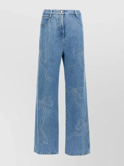 MACH&MACH CRYSTAL RIBBON HOT FIX JEANS