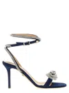 Mach&mach Double Bow Sandals Blue In Dark Blue