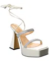 Mach&mach Devon Satin Platform Sandal In White