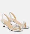 Mach&mach Diamond Of Elizabeth 55 Leather Sandals In Silver