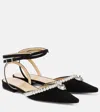Mach&mach Diamond Of Elizabeth Suede Flats In Black