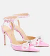 Mach&mach Pumps Double Bow 110 Aus Satin Mit Kristallen In Pink