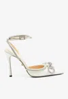 Mach&mach Mach E Mach Satin Pumps With Crystals In White