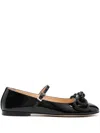 Mach&mach Pair Of Ballet Shoes With Bows And Knots In Black