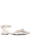 Mach&mach Double Bow Ballet Flats In Silver