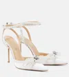 Mach&mach Double Bow Embellished Satin Pumps In White