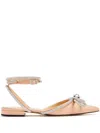 Mach&mach 15mm Double Bow Patent Leather Flats In Pink