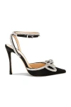 Mach&mach Double Bow 110mm Patent-finish Leather Pumps In Black