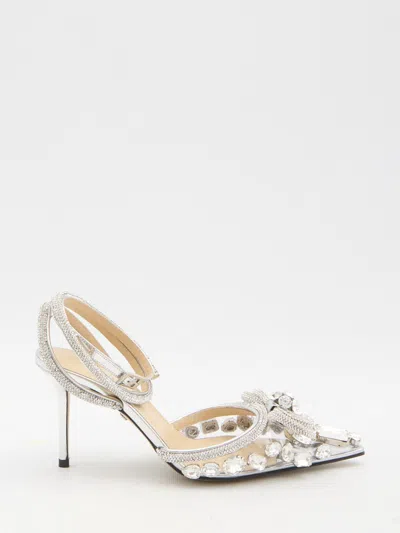 Mach & Mach Double Bow High Heels In Silver