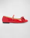 Mach&mach Bow-detail Patent Leather Mary Jane Flats In Red