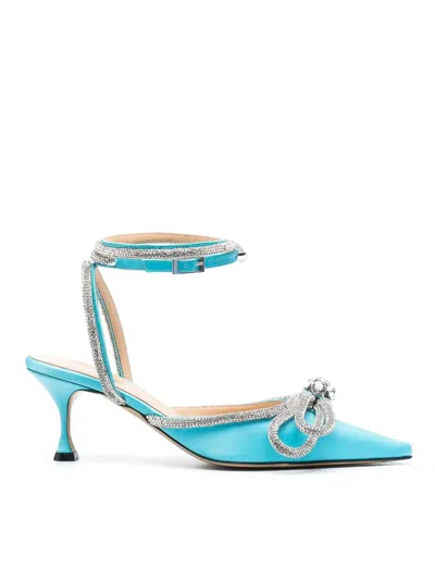 Mach & Mach Double Bow Pumps In Light Blue